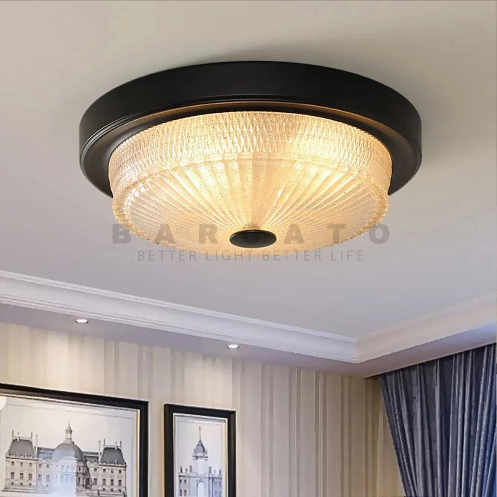 Plafonnier Style américain LED - Couloir Allée - Blanc - Verre dépoli - Abat-jour - Lanternes de décoration | Marco Lucetti