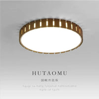 Plafonnier Tatami rond pour chambre principale : luminaires d'étude simples pour salon | Marco Lucetti Lumière blanche monochrome / Couleur Noyer 41cm ro