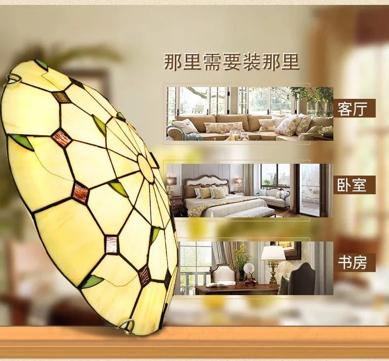 Plafonnier Tiffany Méditerranéen LED pour Chambre, Salon, Salle à Manger, Couloir et Balcon | Marco Lucetti