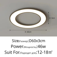 Plafonnier Ultra-Mince LED pour un Éclairage Intérieur Décoratif Moderne | Marco Lucetti B Noir 60cm / Blanc naturel