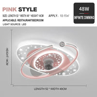 Plafonnier Ventilateur Brandé avec Tête Rotative 360° LED Silencieux | Marco Lucetti LUMIÈRE DE VENTILATEUR Rose / 48W