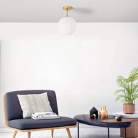 Plafonnier Verre Laiteux Boule Rond | Marco Lucetti