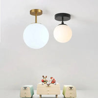 Plafonnier Verre Laiteux Boule Rond | Marco Lucetti