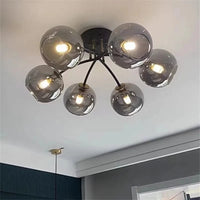 Plafonnier Verre Nordique Noiret Or | Marco Lucetti