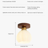 Plafonnier Vintage en Verre et Noyer pour un Éclairage Domestique Sophistiqué | Marco Lucetti