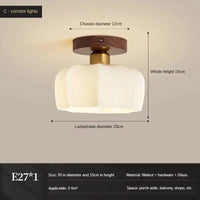 Plafonnier Vintage en Verre et Noyer pour un Éclairage Domestique Sophistiqué | Marco Lucetti C / Lumière froide (6000K)