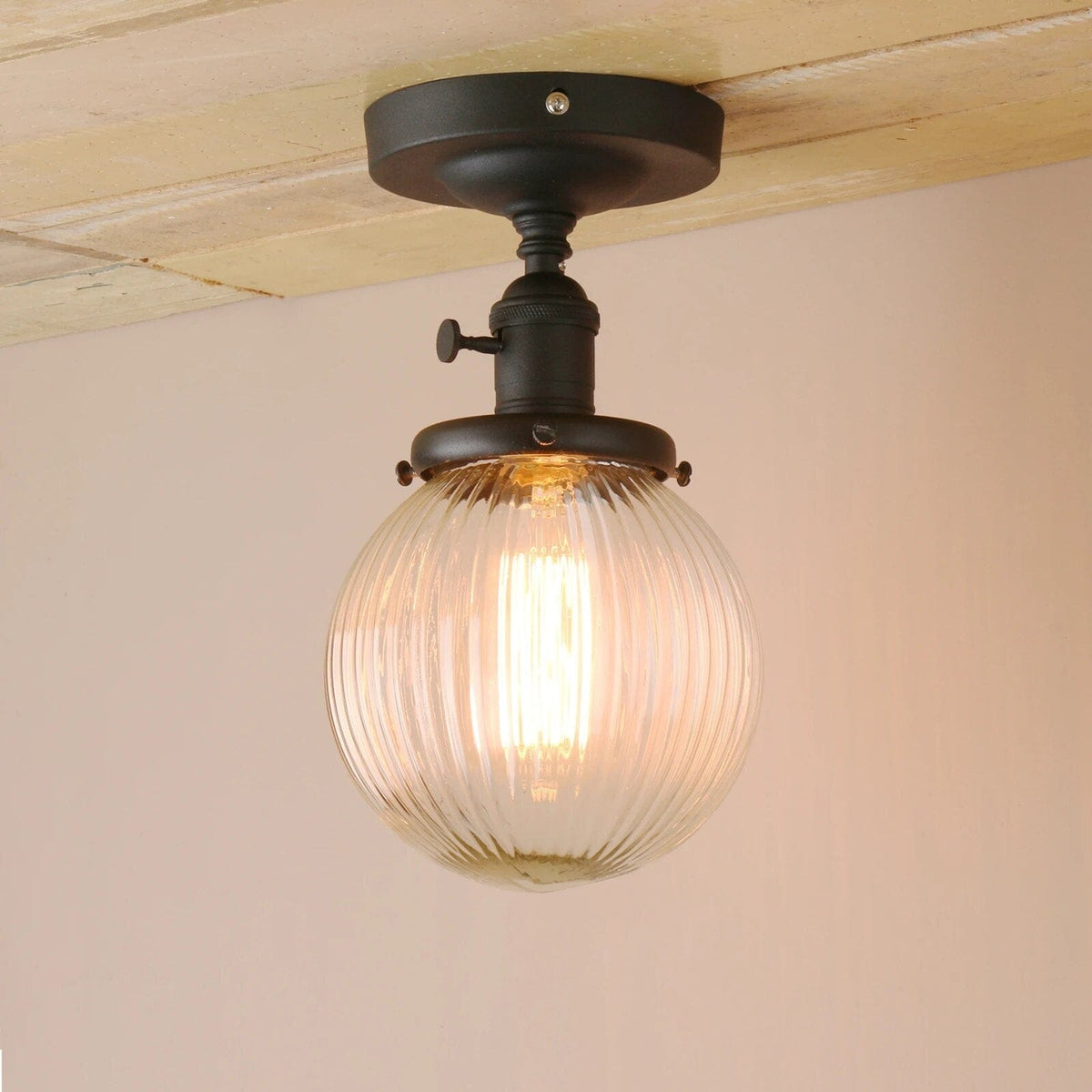 Plafonnier Vintage Industriel : Boule en Verre | Marco Lucetti