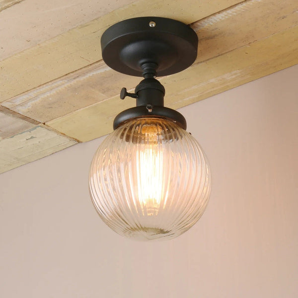 Plafonnier Vintage Industriel : Boule en Verre | Marco Lucetti