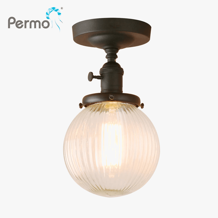 Plafonnier Vintage Industriel : Boule en Verre | Marco Lucetti