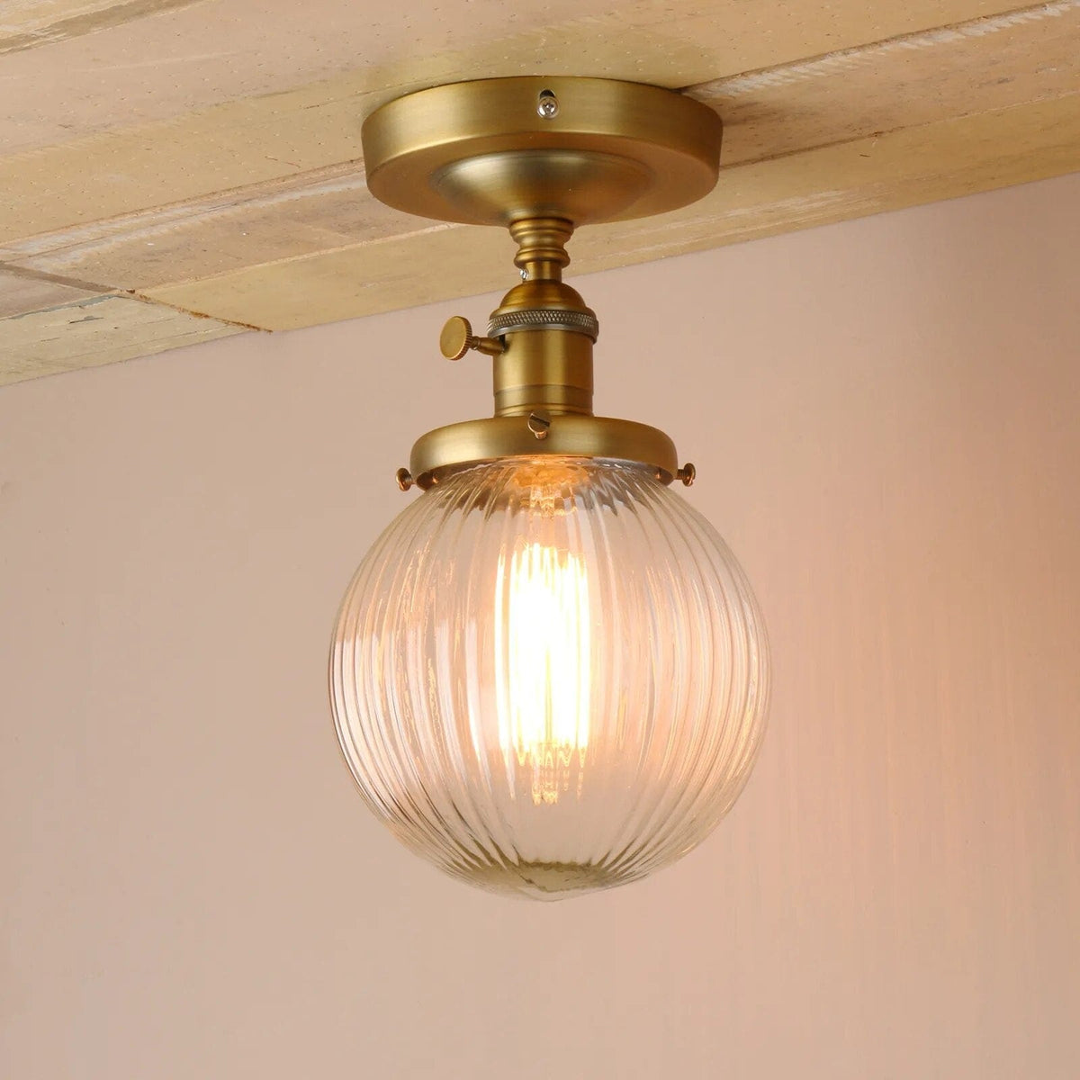 Plafonnier Vintage Industriel : Boule en Verre | Marco Lucetti Antique