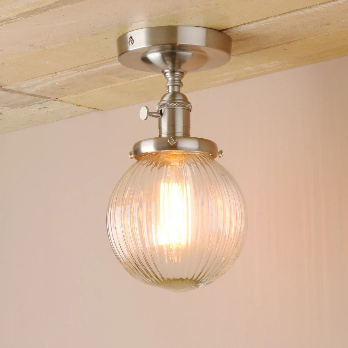 Plafonnier Vintage Industriel : Boule en Verre | Marco Lucetti Brossé