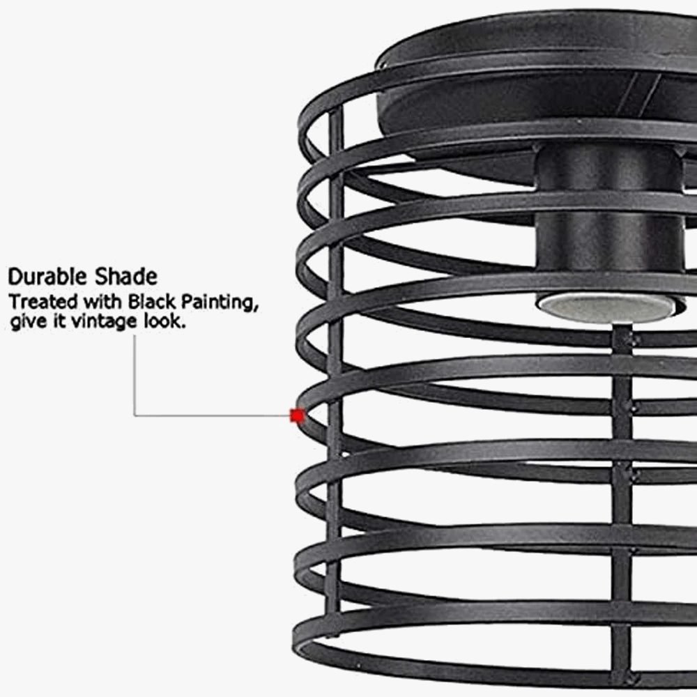 Plafonnier Vintage Loft à LED Cage Luminaire | Marco Lucetti Noir