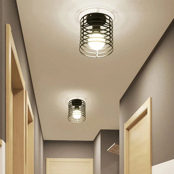 Plafonnier Vintage Loft à LED Cage Luminaire | Marco Lucetti Noir