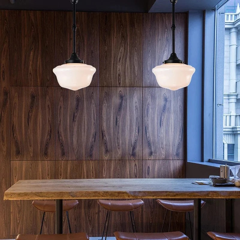 Plafonnier Vintage Loft Industriel en Verre Noir | Marco Lucetti