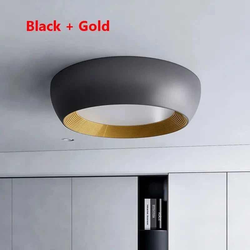 Plafonnier Vortex Italia | Marco Lucetti Noir et or / Diamètre 35cm / Blanc chaud