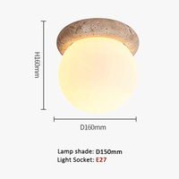 Plafonnier Wabi Sabi Japon LED Travertin - Décoration Industrielle | Marco Lucetti D160xH160mm / Blanc chaud | 6-10W E27