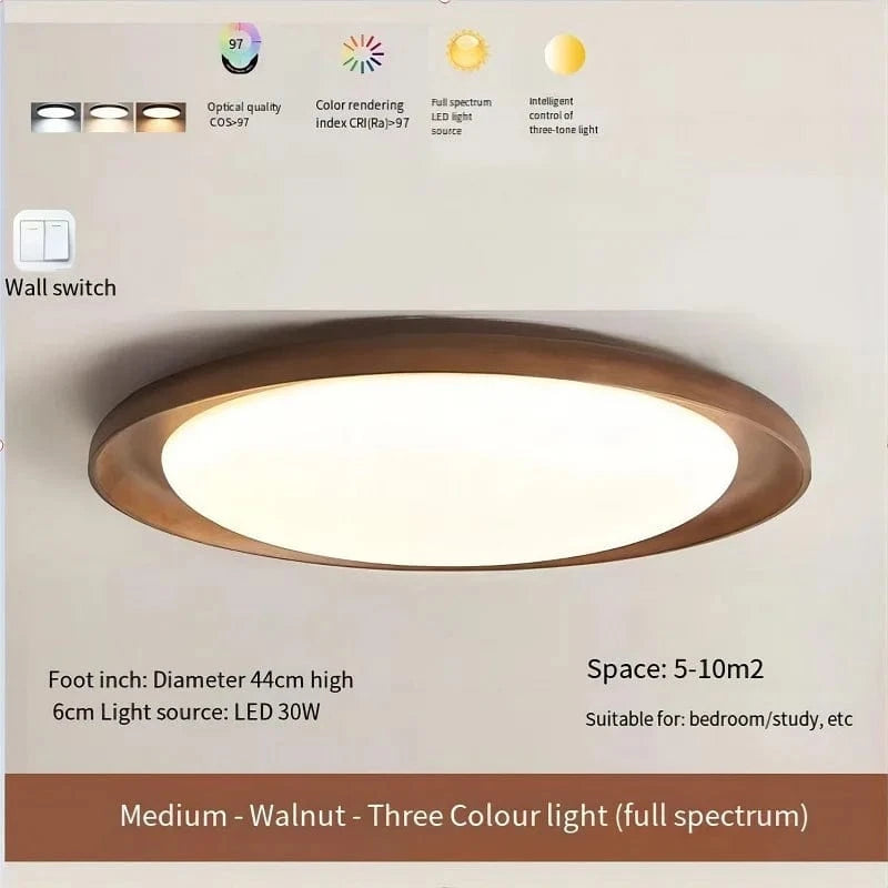 Plafonnier Wabi-Sabi Spectre Complet LED en Bois Massif Rondin - Édition Limitée | Marco Lucetti Bois moyen