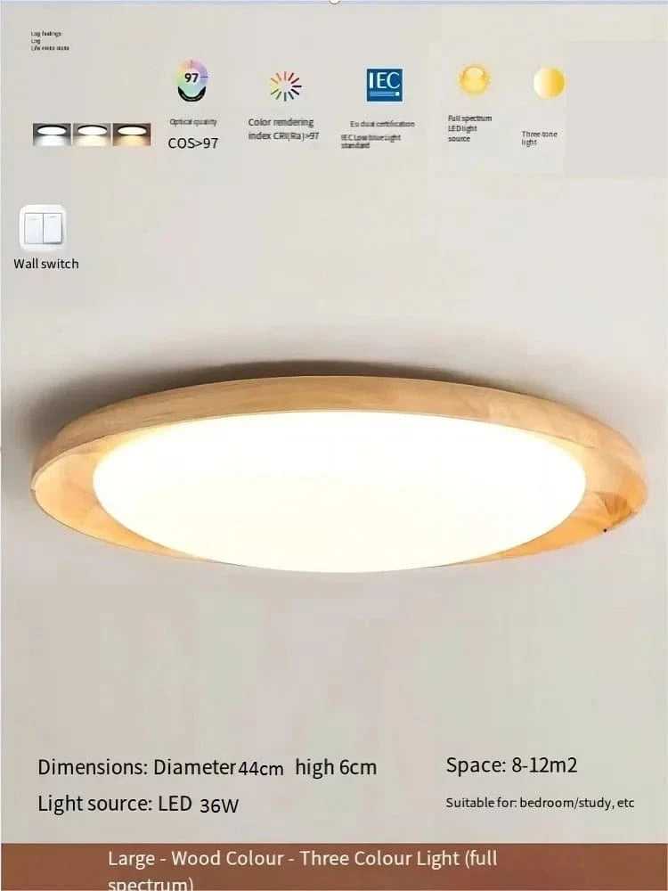 Plafonnier Wabi-Sabi Spectre Complet LED en Bois Massif Rondin - Édition Limitée | Marco Lucetti Noyer moyen