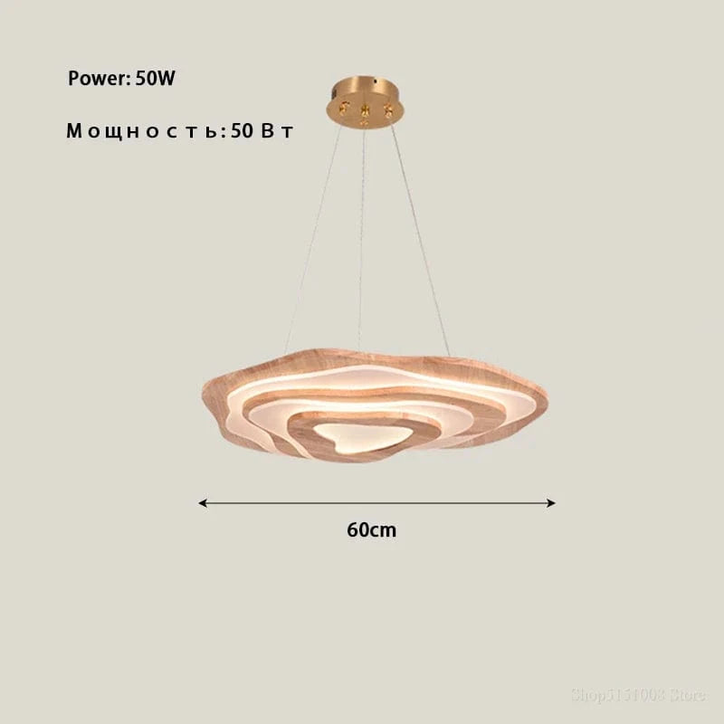 Plafonnier Zen Chinois en bois et acrylique LED | Marco Lucetti B 60 cm / Lumière chaude