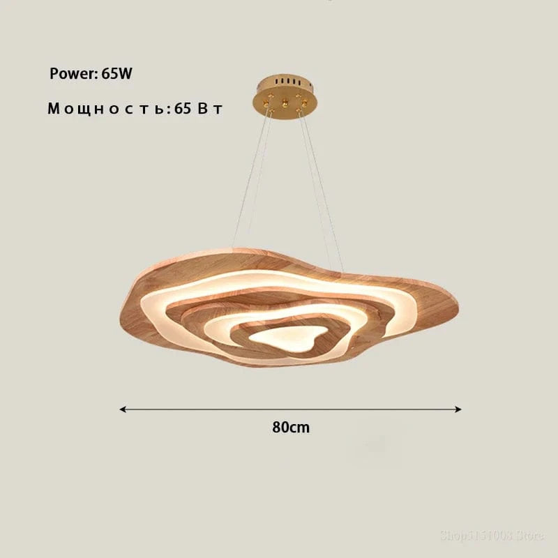 Plafonnier Zen Chinois en bois et acrylique LED | Marco Lucetti B 80 cm / Lumière chaude