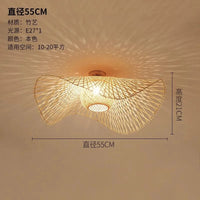 Plafonnier Zen en Bambou Tissé Atymico - Style Sud-Est Asiatique | Marco Lucetti Diamètre 55cm