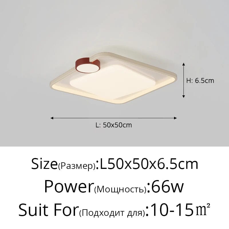 Plafonniers carrés ronds simples chambre LED éclairage intérieur moderne nordique | Marco Lucetti