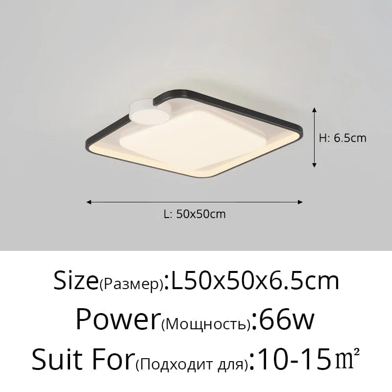 Plafonniers carrés ronds simples chambre LED éclairage intérieur moderne nordique | Marco Lucetti