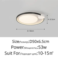 Plafonniers carrés ronds simples chambre LED éclairage intérieur moderne nordique | Marco Lucetti