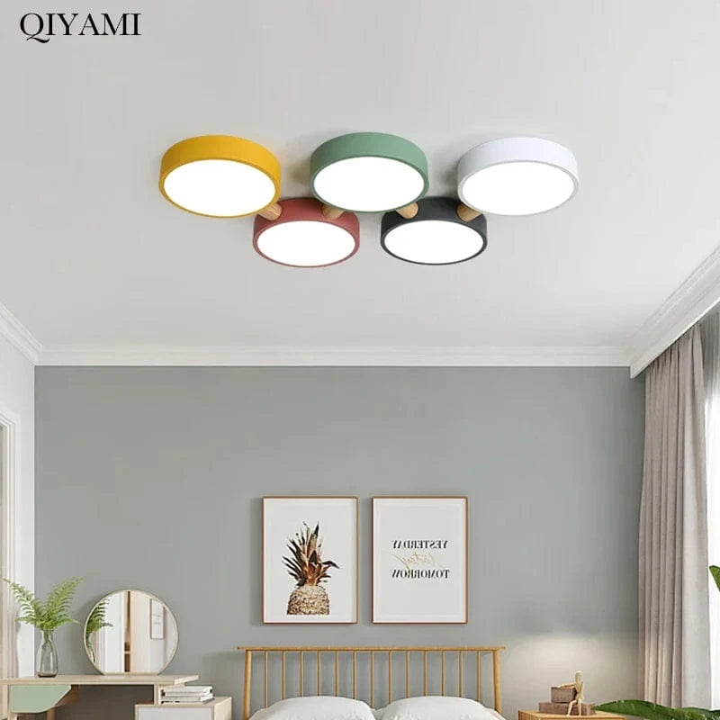 Plafonniers Créatifs Macaron en Bois pour Indoor Lighting LED Multicolore | Marco Lucetti