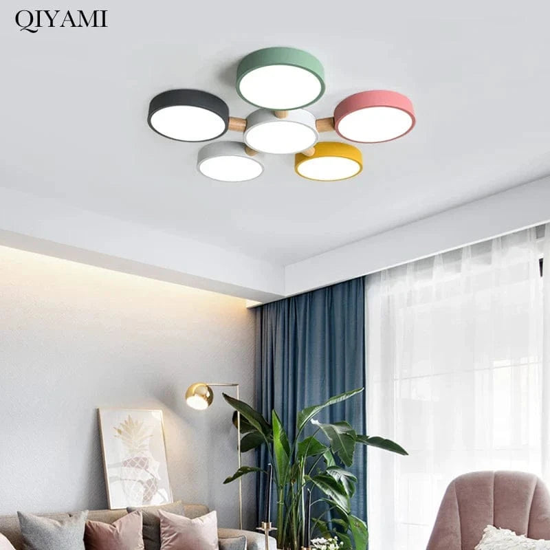 Plafonniers Créatifs Macaron en Bois pour Indoor Lighting LED Multicolore | Marco Lucetti