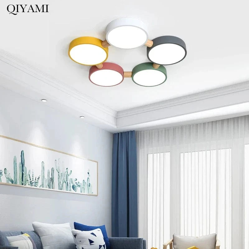 Plafonniers Créatifs Macaron en Bois pour Indoor Lighting LED Multicolore | Marco Lucetti