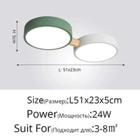 Plafonniers Créatifs Macaron en Bois pour Indoor Lighting LED Multicolore | Marco Lucetti 2 têtes B / Blanc froid, pas de télécommande