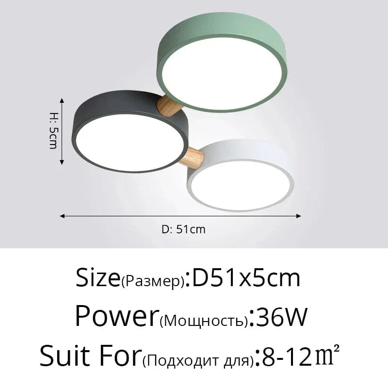 Plafonniers Créatifs Macaron en Bois pour Indoor Lighting LED Multicolore | Marco Lucetti 3 têtes B / Blanc froid, pas de télécommande