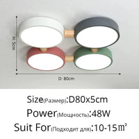 Plafonniers Créatifs Macaron en Bois pour Indoor Lighting LED Multicolore | Marco Lucetti 4 têtes C / Blanc froid, pas de télécommande