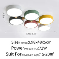 Plafonniers Créatifs Macaron en Bois pour Indoor Lighting LED Multicolore | Marco Lucetti 6 têtes C / Blanc froid, pas de télécommande