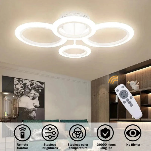 Plafonniers élégants à LEDs avec variateur de luminosité et télécommande pour salon chambre cuisine salle à manger | Marco Lucetti