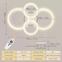 Plafonniers élégants à LEDs avec variateur de luminosité et télécommande pour salon chambre cuisine salle à manger | Marco Lucetti Télécommande à 4 anneaux