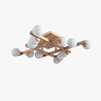 Plafonniers en bois avec abat-jour en verre pour salon moderne - Lustres carrés en bois pour chambre à coucher | Marco Lucetti