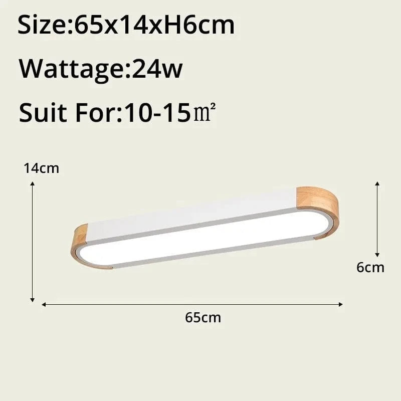 Plafonniers en bois avec Télécommande décorative | Marco Lucetti Blanc 65x14x6cm 24w / Blanc froid