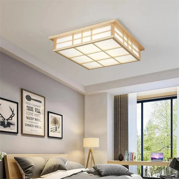 Plafonniers en bois carrés japonais - Éclairage LED design | Marco Lucetti