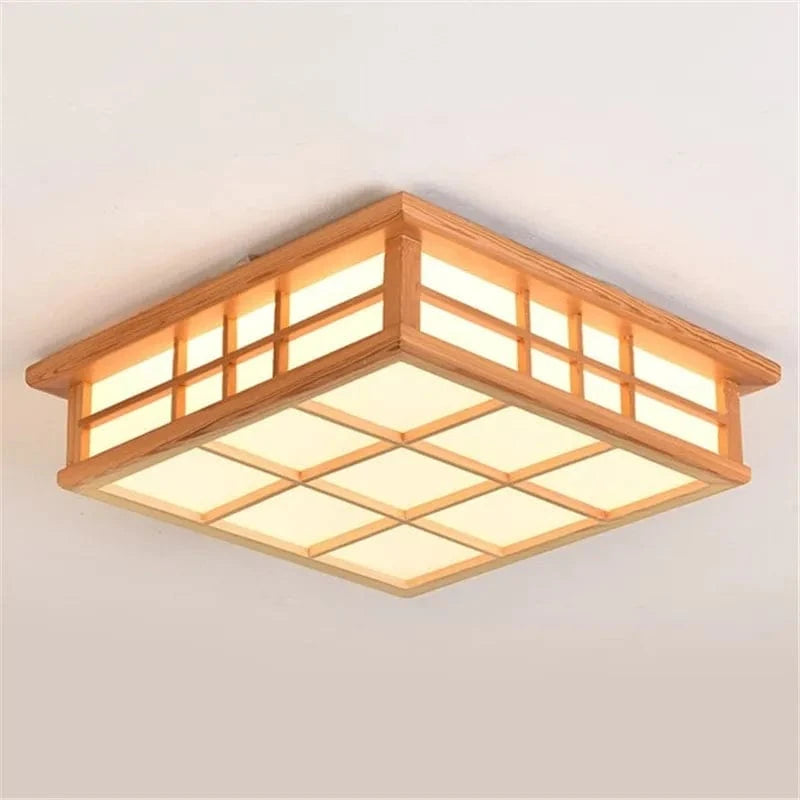 Plafonniers en bois carrés japonais - Éclairage LED design | Marco Lucetti