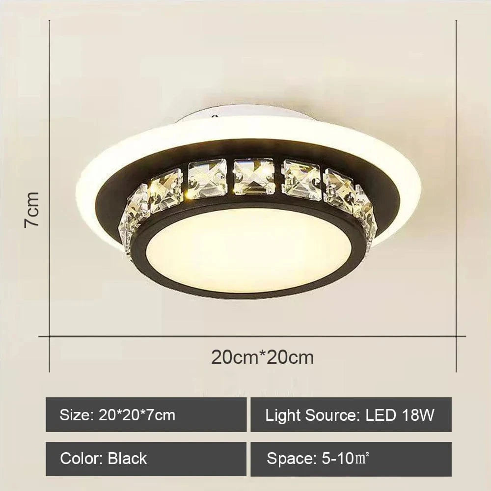 Plafonniers en Cristal Modernes avec LED pour Salon Chambre Étude - Blanc/Noir | Marco Lucetti Modèle A / Blanc chaud