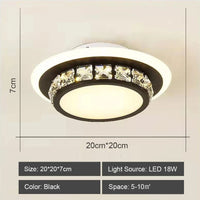 Plafonniers en Cristal Modernes avec LED pour Salon Chambre Étude - Blanc/Noir | Marco Lucetti Modèle A / Blanc chaud