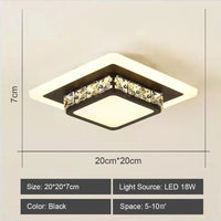 Plafonniers en Cristal Modernes avec LED pour Salon Chambre Étude - Blanc/Noir | Marco Lucetti Modèle B / Blanc chaud