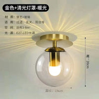 Plafonniers en verre boule ronde moderne pour un éclairage luxueux et abordable - Idéal pour restaurant, allée, couloir et balcon | Marco Lucetti Lumière claire dorée