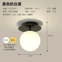 Plafonniers en verre boule ronde moderne pour un éclairage luxueux et abordable - Idéal pour restaurant, allée, couloir et balcon | Marco Lucetti Noir blanc