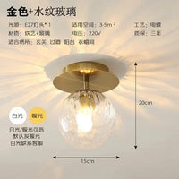 Plafonniers en verre boule ronde moderne pour un éclairage luxueux et abordable - Idéal pour restaurant, allée, couloir et balcon | Marco Lucetti Ondulation d&#39;or