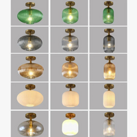 Plafonnier en verre LED nordique pour salle de bain, salon et chambre