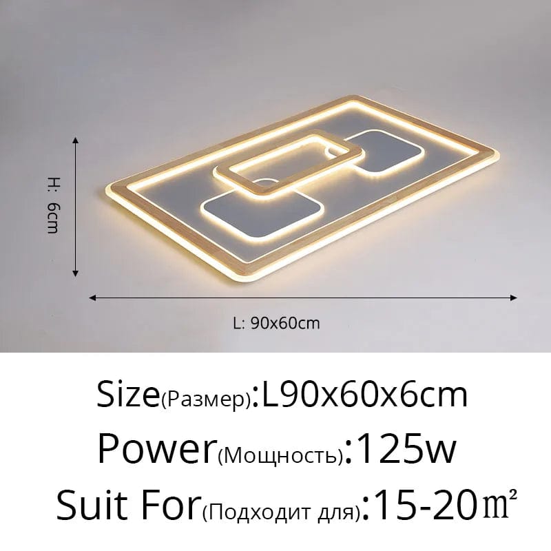 Plafonniers LED design à luminosité ajustable pour sublimer votre intérieur | Marco Lucetti L 90 x 60 cm - 125 W / Luminosité variable