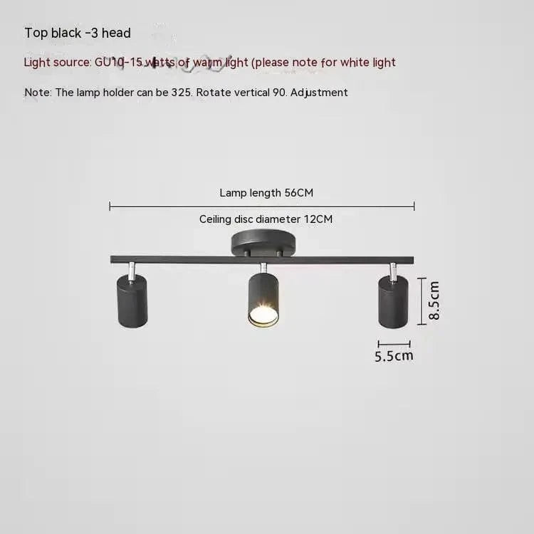 Plafonniers LED haoze pour maison et magasin | Marco Lucetti Noir 3 têtes